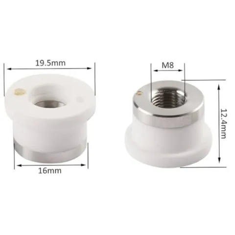 Vòng sứ laser M8, D19.5 (sử dụng cho đầu cắt ống Raytools BM111TC, đầu cắt Opsri)