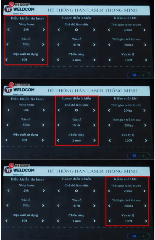 Màn hình điểu khiển máy hàn laser Weldcom
