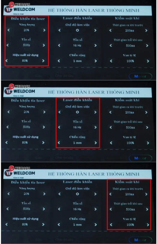 Màn hình điểu khiển máy hàn laser Weldcom