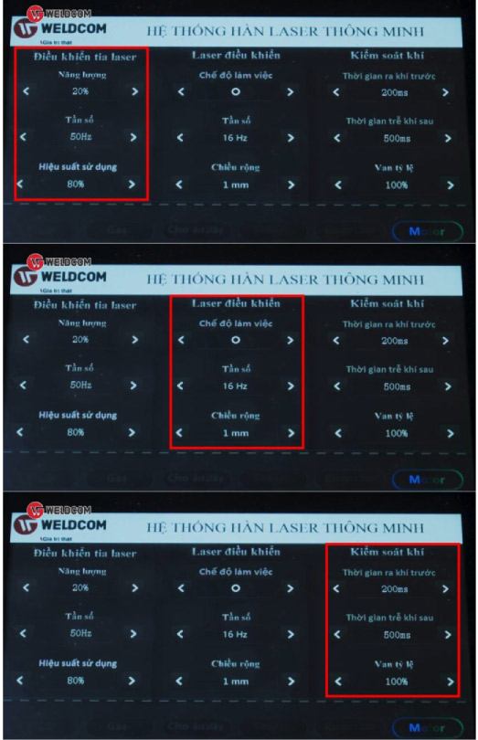 Màn hình điểu khiển máy hàn laser Weldcom